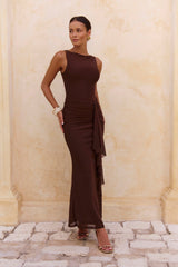In Ambience Mesh Maxi Dress Brown
