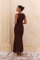 In Ambience Mesh Maxi Dress Brown