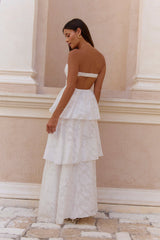 Know Your Heart Strapless Maxi Dress White