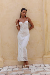 Gloria Lace Maxi Dress White