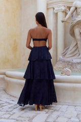 Know Your Heart Strapless Maxi Dress Navy