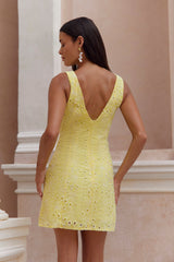 Wonderous Moment Mini Dress Yellow