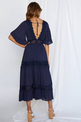 Cowboy Midi Dress Navy