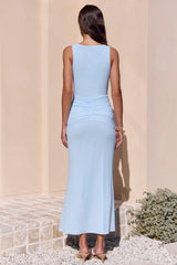 In Ambience Mesh Maxi Dress Blue