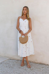 Sunny Desires Midi Dress White