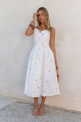 Sunny Desires Midi Dress White